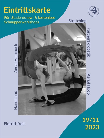Flyer für eine Schüler-Show in einem Akrobatikstudio