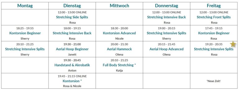 Kursplan ab Januar IMA Berlin