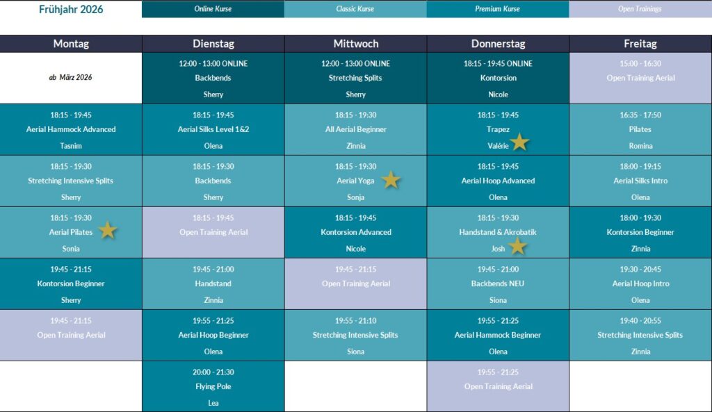 Kursplan ab März IMA Berlin